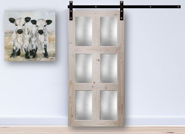 Picture of 6 Pane Glass Pine Barn Door 930 X 2100