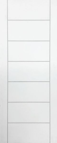 Winsters 7 Panel Horizontal Boarded Door with Stiles in Primed White