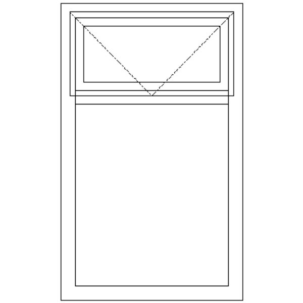 Fixed Full Pane Casement | top fanlight | Doors Direct | Window Technical Drawing Image