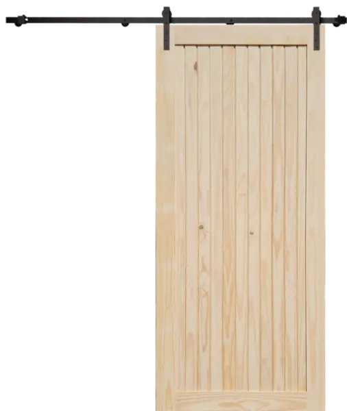 Framed & Ledged Vertically Slatted Pine Barn Door with Hillaldam Kit (900W x 2100H)