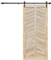 Herringbone Barn Door with chevron design and sliding hardware