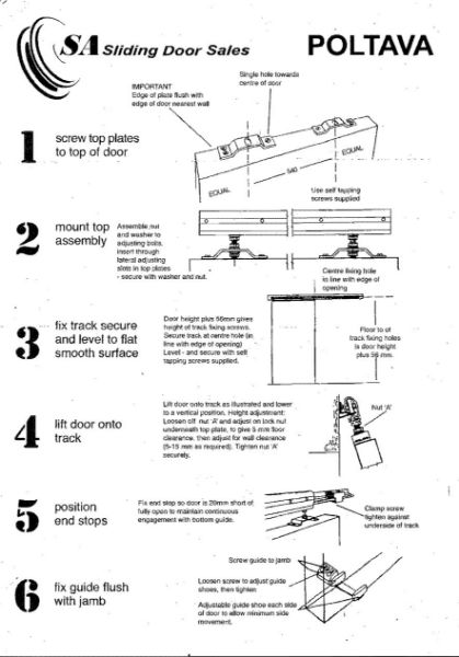 Step-by-step instructions for fixing SA Sliding Door Sales Poltava sliding door gear system