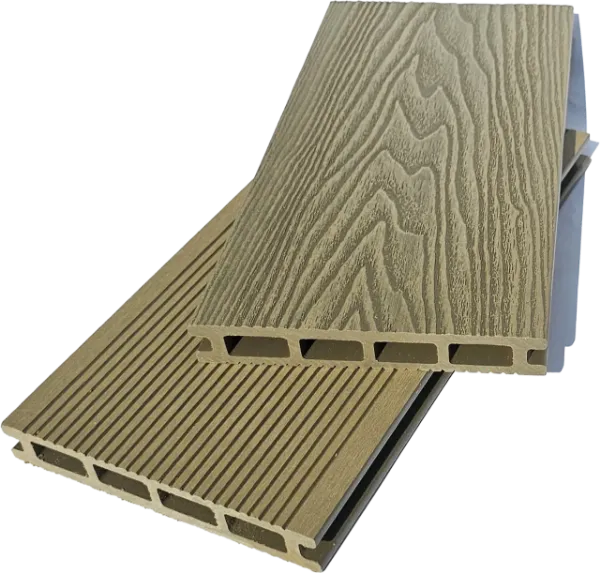 Sandal Wood Composite Decking Board with Wood Grain and Grooved Sides