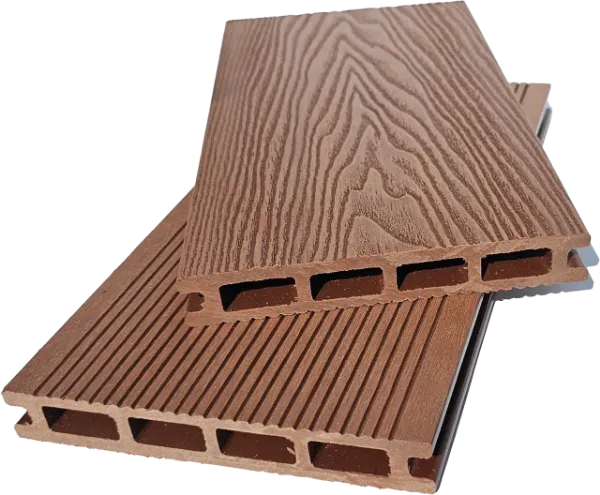 Cedar Composite Decking Board with Wood Grain and Grooved Sides